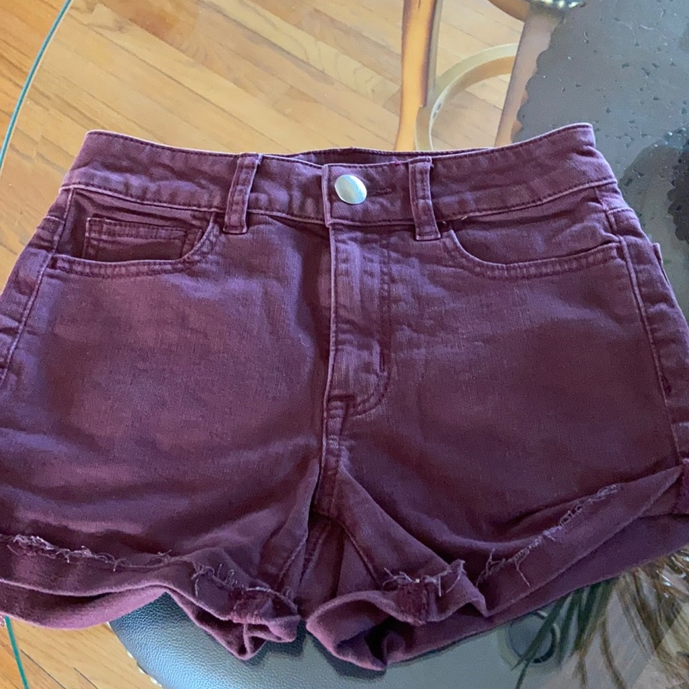 Burgundy stretch hollister shorts